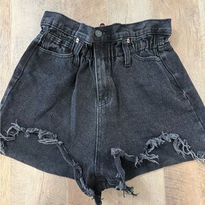 [Signature8] Black High Waist Women Shorts